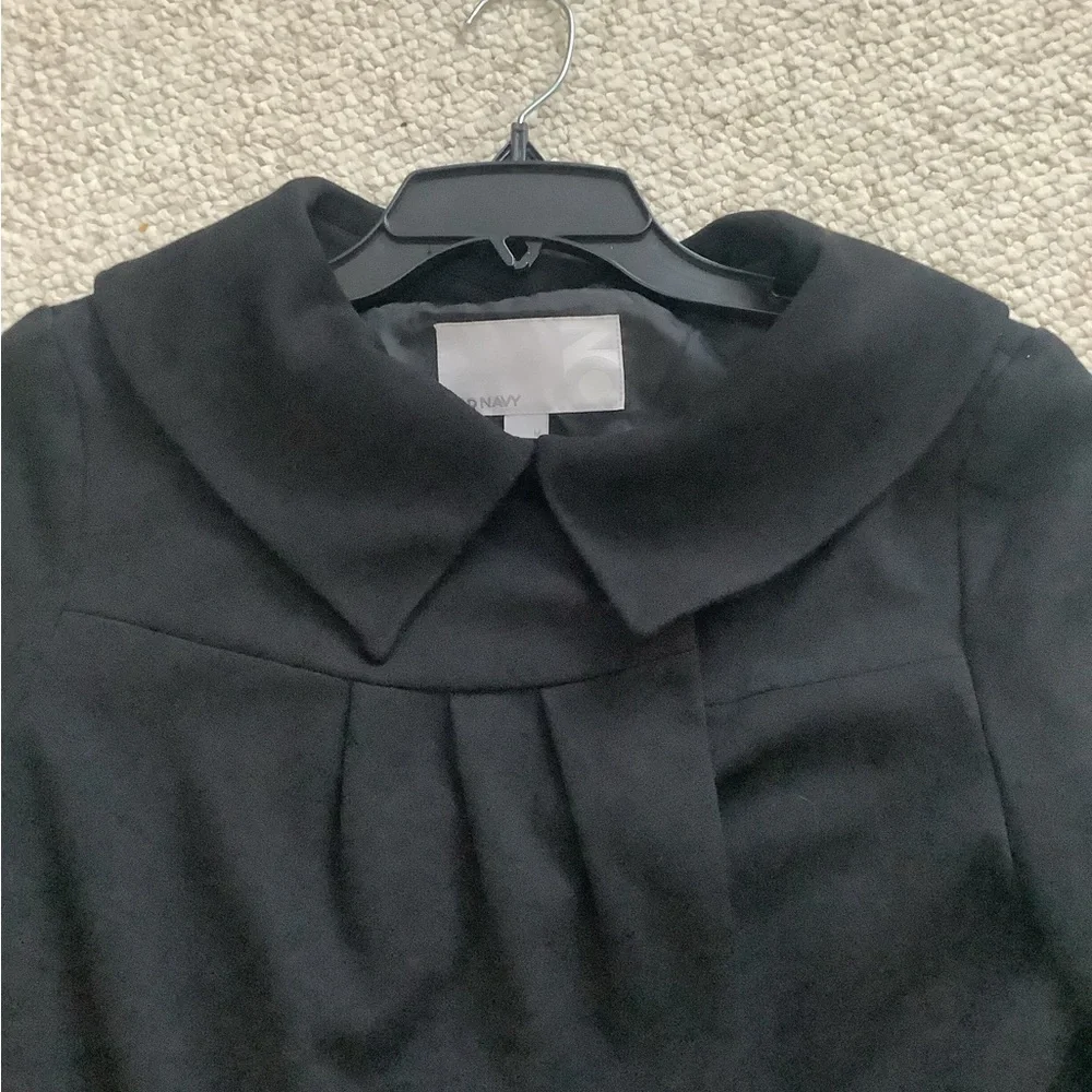 Old Navy Swing Jacket Blazer Suit Dress Black M Three Quarter Sleeve - Picture 2 of 7
